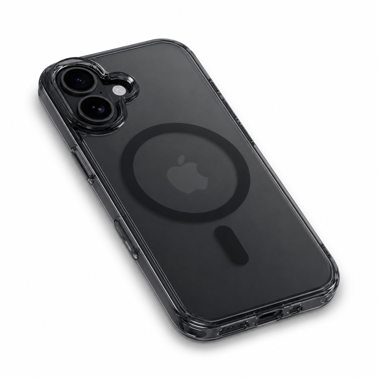 For iPhone 16 Plus Magsafe Case – Black Clear Shockproof Cover