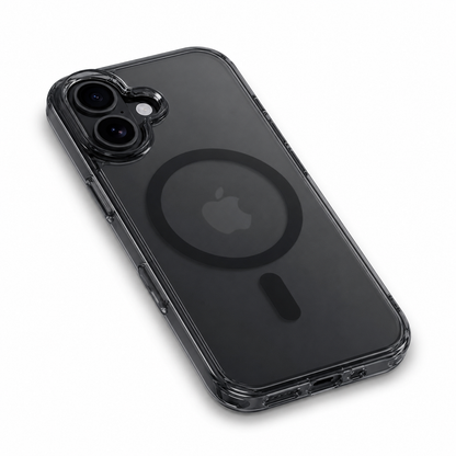 For iPhone 16 Plus Magsafe Case – Black Clear Shockproof Cover