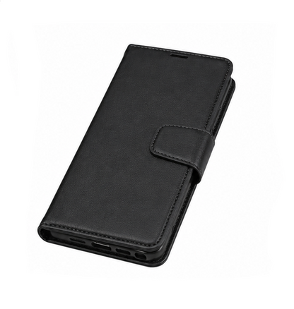For Samsung Galaxy S24 Ultra Wallet Black Case + 2 Pack Tempered Glass Bundle