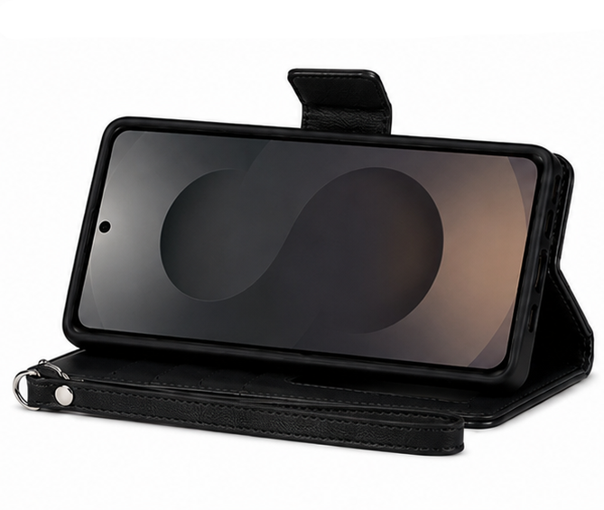 For Google Pixel 10 Pro Wallet Case Black Flip Cover with Lanyard
