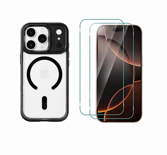 For iPhone 17 Pro Magsafe Black Case + 2 x Screen Protectors