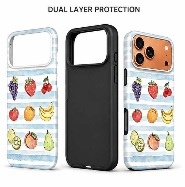 For iPhone 17 Pro Magsafe Case- Fruits Pattern Dual Layer Protection