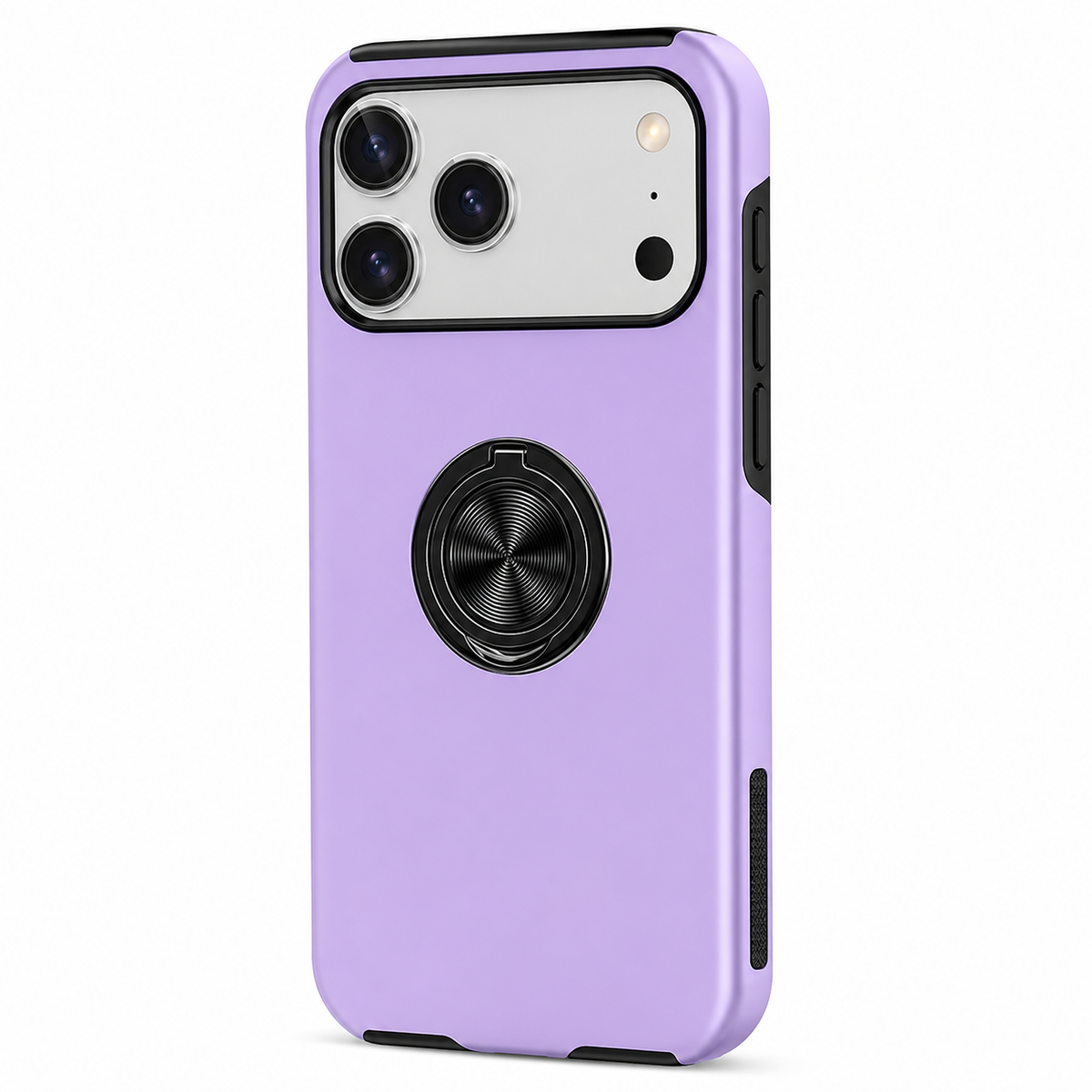 For iPhone 17 Pro Case with Metal Ring Stand-Purple