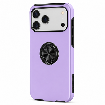 For iPhone 17 Pro Case with Metal Ring Stand-Purple