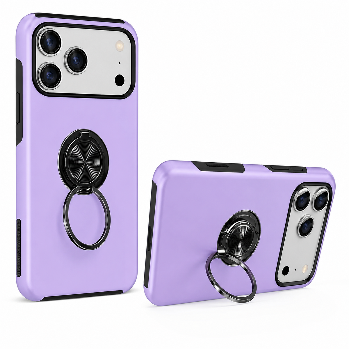 For iPhone 17 Pro Case with Metal Ring Stand-Purple