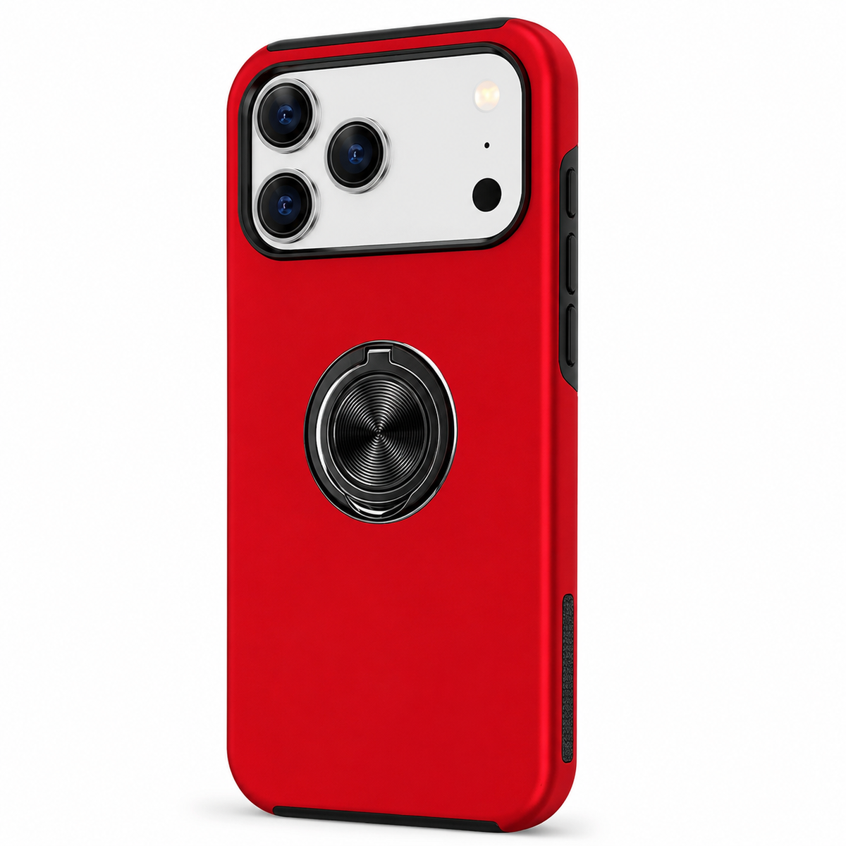 For iPhone 17 Pro Case with Metal Ring Stand-Red