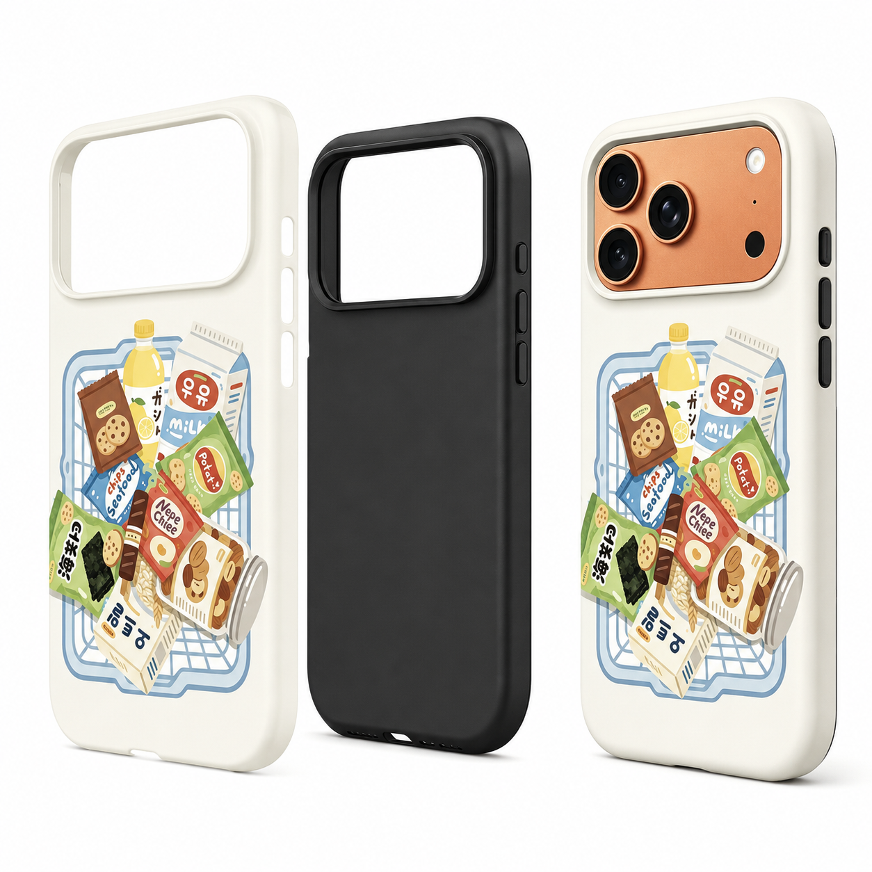 For iPhone 17 Pro Magsafe Case-  Basket Chips Pattern Dual Layer Protection