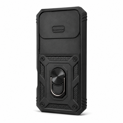 For iPhone 18 Pro Max Rugged Case with Sliding Camera Cover & Kickstand – Black