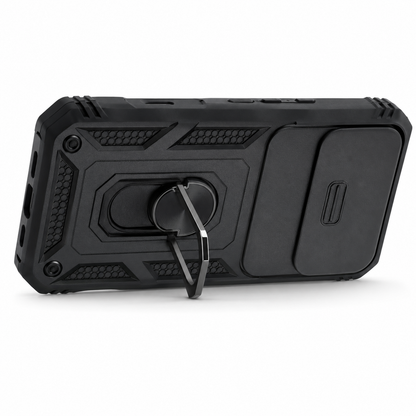 For iPhone 18 Pro Max Rugged Case with Sliding Camera Cover & Kickstand – Black