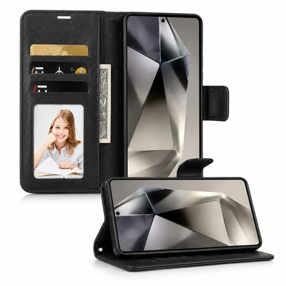 For Samsung Galaxy A06 Wallet Case with Card holder Black Colour