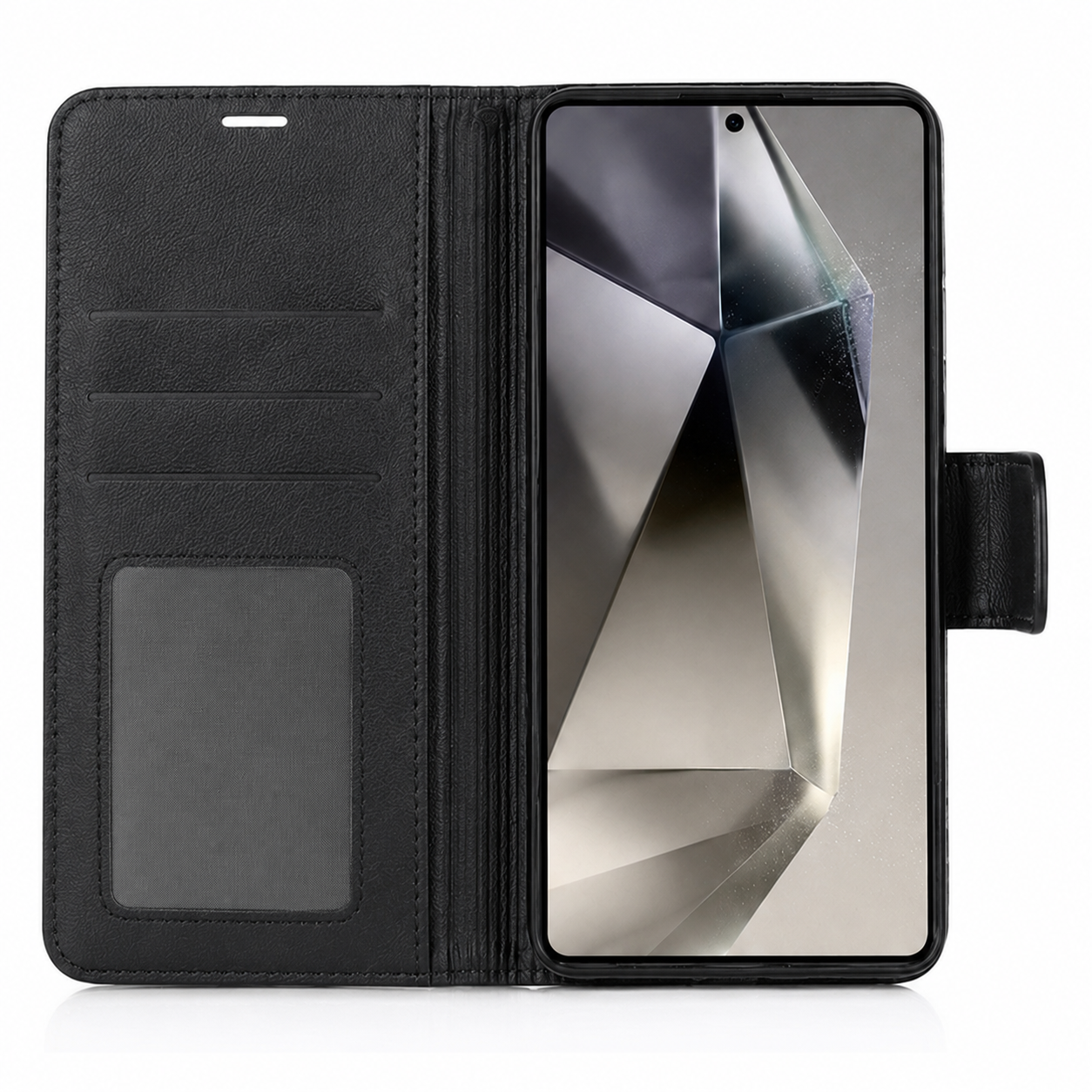 For OPPO Reno13 F Wallet Case Black + 2 x Screen Protectors