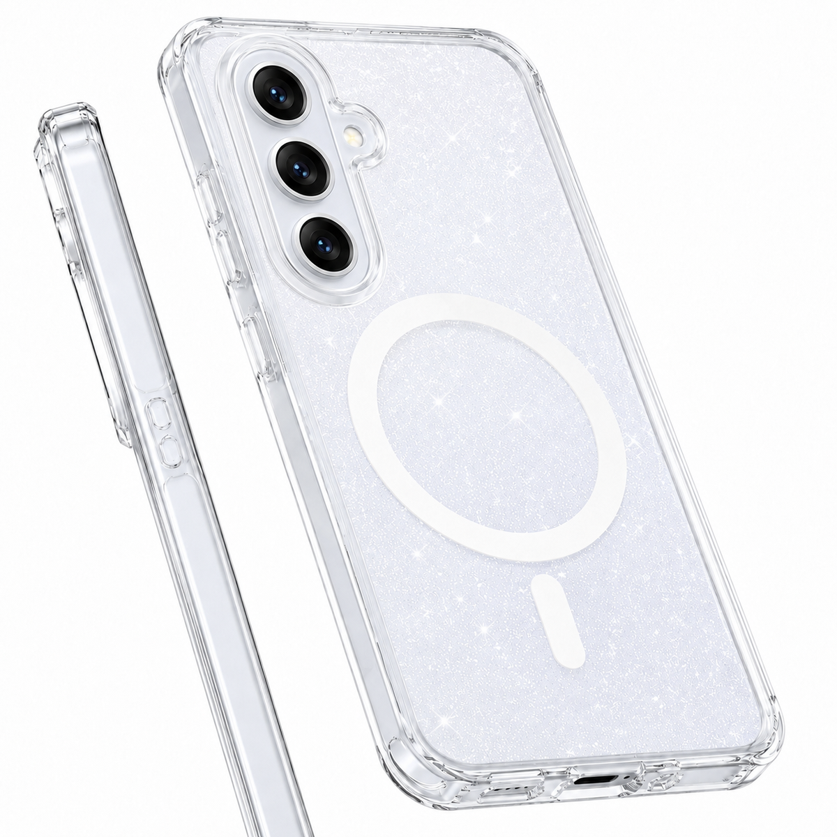 Clear Glitter Case for Samsung Galaxy S26+Plus – MagSafe Compatible Shockproof Cover