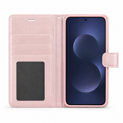 For Samsung Galaxy S26 Wallet Case with Card holder  Rosegold Flip Cover