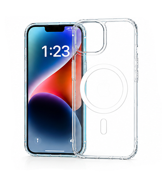 For iPhone 14 Plus  MagSafe Shockproof Clear Case