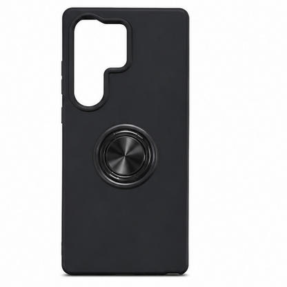 For Samsung Galaxy S25 Ultra Case with Ring Holder Kickstand Phone Case,Black
