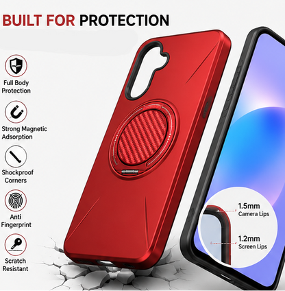 For Samsung Galaxy A16 Magsafe Red Case Spin Grip RED Phone Cover