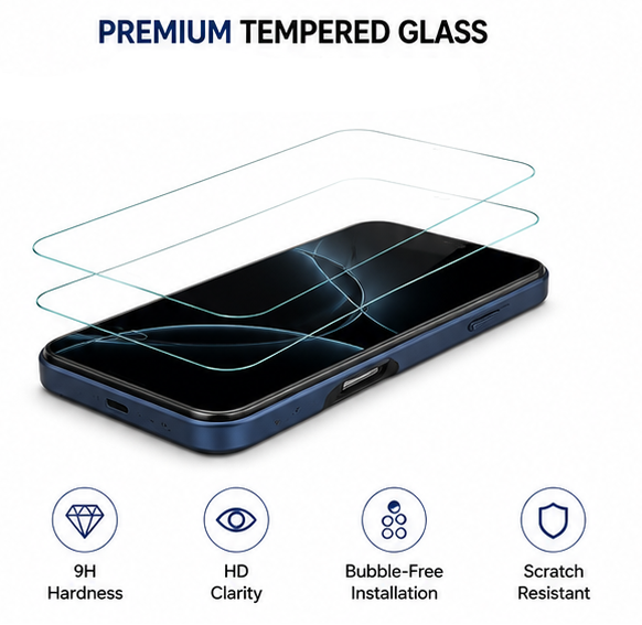 For iPhone 17 Pro MagSafe Blue Spin Grip Ring Stand Case + 2 Pack Tempered Glass Screen Protectors | Shockproof Protective Cover