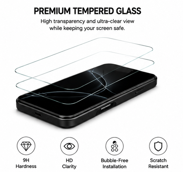 For iPhone 17 Pro MagSafe Black Spin Grip Ring Stand Case + 2 Pack Tempered Glass Screen Protectors | Shockproof Protective Cover