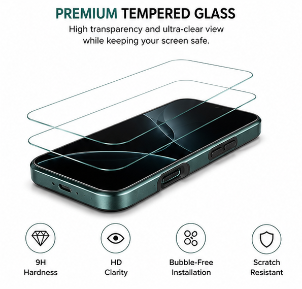 For iPhone 17 Pro Max MagSafe Dark Green Spin Grip Ring Stand Case + 2 Pack Tempered Glass Screen Protectors | Shockproof Protective Cover