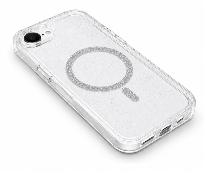 For iPhone 16e Glitter Clear MagSafe Case+ 2 x Screen Protectors