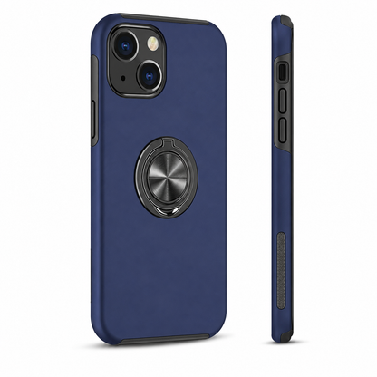 For iPhone 15 Slim Case with Metal Ring Stand-Navy Blue Colour