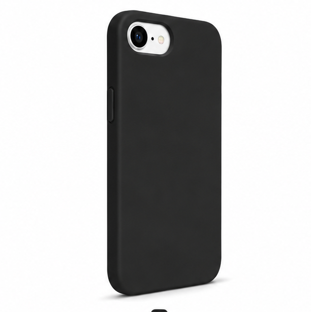 For iPhone 16E Silicone Black Shockproof Phone Case + 2x Tempered Glass Screen Protectors