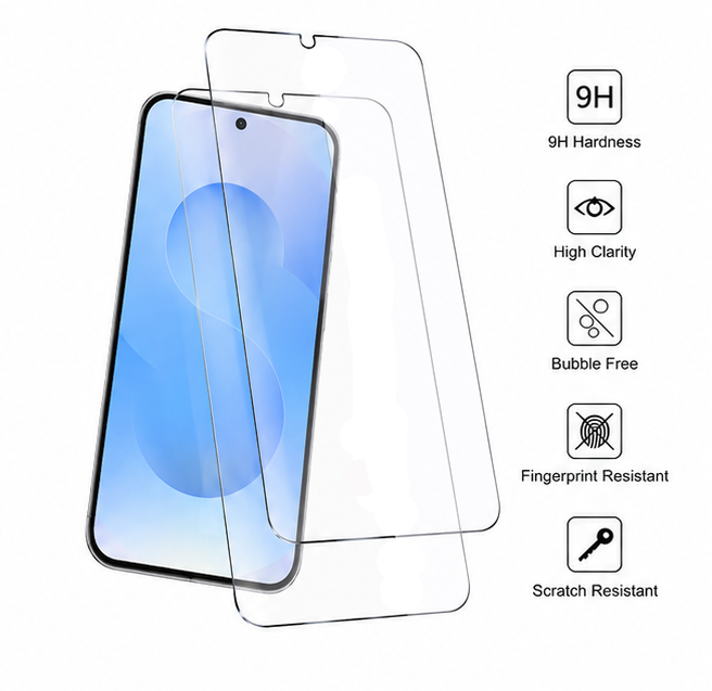 For Samsung Galaxy A16 Tempered Glass Screen Protector [2 Pack] – 9H Hardness, HD Clear, Bubble Free, Scratch Resistant, Case Friendly