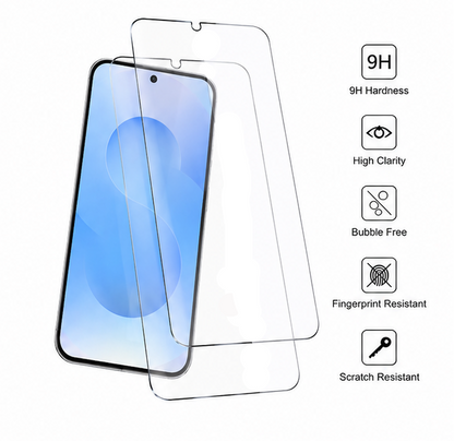 For Samsung Galaxy A16 Tempered Glass Screen Protector [2 Pack] – 9H Hardness, HD Clear, Bubble Free, Scratch Resistant, Case Friendly