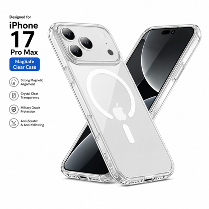 iPhone 17 Pro Max Clear MagSafe Case – Transparent Shockproof