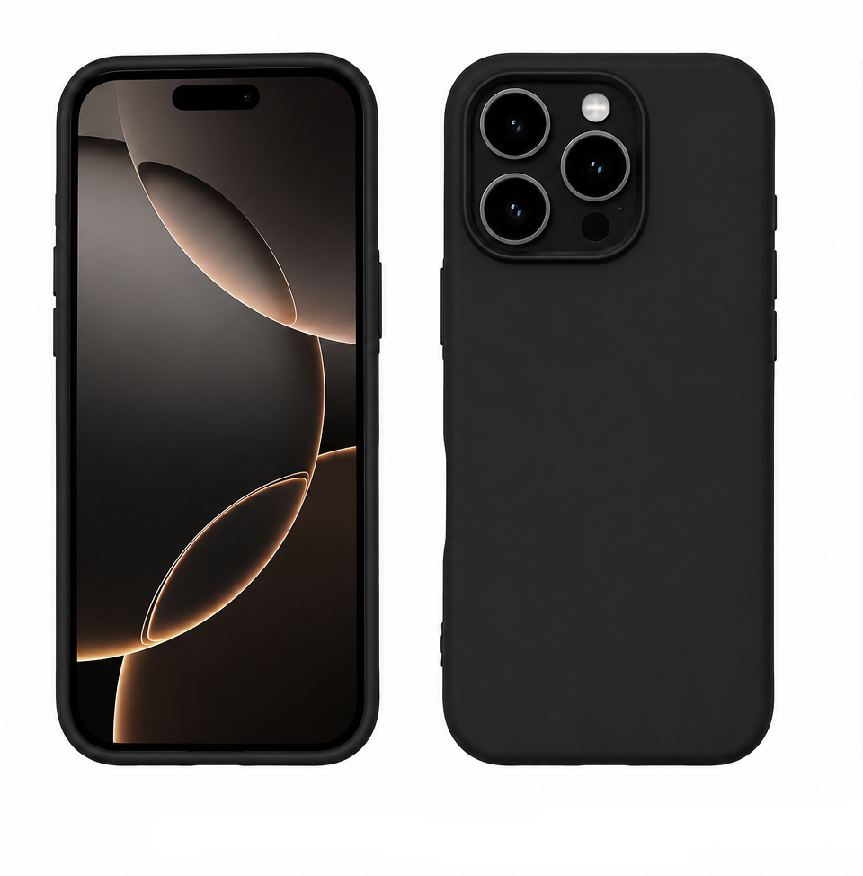 For iPhone 16 Pro Max Premium Silicone Case – Soft Touch Shockproof Protective Cover (Black)