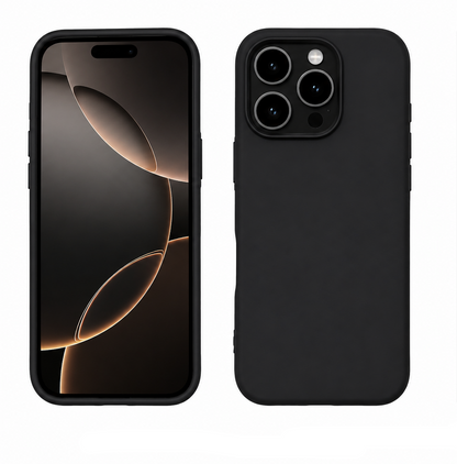 For iPhone 16 Pro Max Premium Silicone Case – Soft Touch Shockproof Protective Cover (Black)