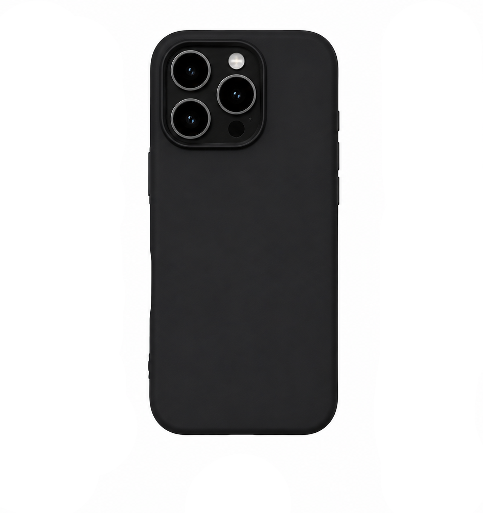 For iPhone 16 Pro Max Premium Silicone Case – Soft Touch Shockproof Protective Cover (Black)