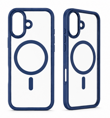 For iPhone 17 Navy Blue MagSafe Compatible Clear Case Shockproof Anti Drop