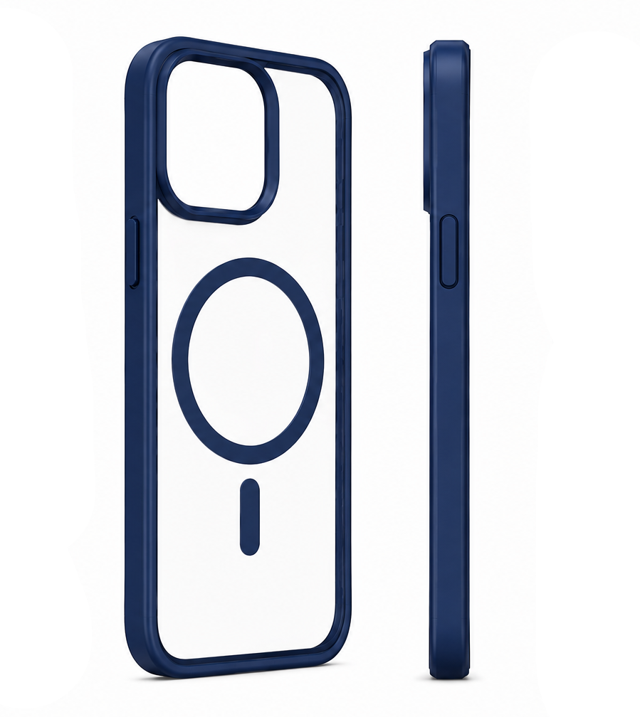 For iPhone 13 Pro Clear MagSafe Blue Case+ 2 x Screen Protectors