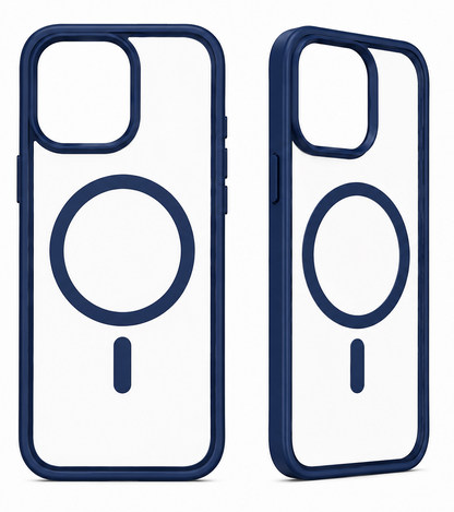 For iPhone 13 Pro Clear MagSafe Blue Case+ 2 x Screen Protectors