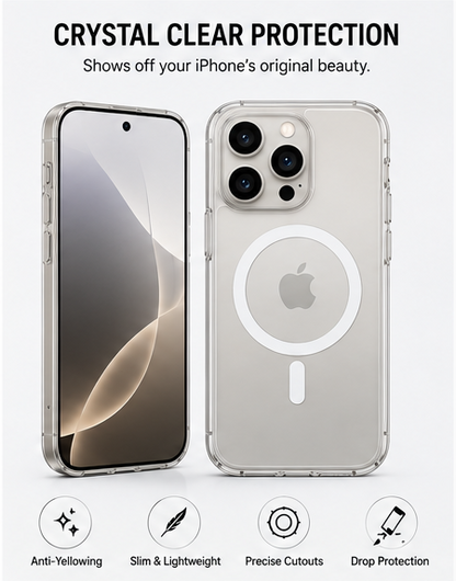 For iPhone 16 Pro Max Complete Protection Bundle | MagSafe Clear Case + Screen Protectors + Lens Guard
