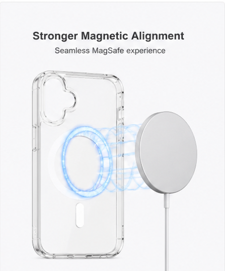 For iPhone 16 Plus MagSafe Case Clear – Shockproof Slim Transparent Cover