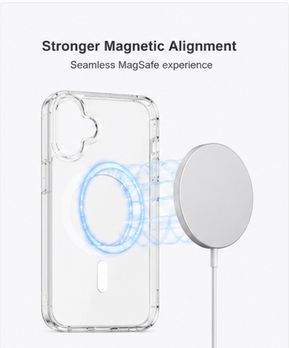 For iPhone 16 Plus MagSafe Case Clear – Shockproof Slim Transparent Cover