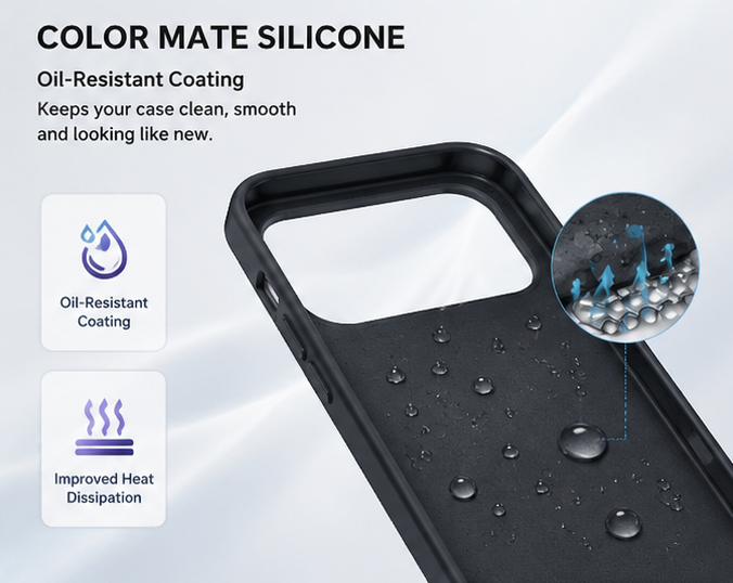 For iPhone 17 Pro Silicone Case – Premium Shockproof Matte Finish,Black