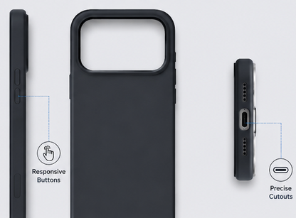For iPhone 17 Pro Silicone Case – Premium Shockproof Matte Finish,Black