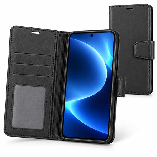 For Samsung Galaxy A17 Wallet Case with Card holder Black Colour