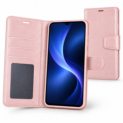 For Google Pixel 10a Wallet Case with Card holder Rosegold Flip Cover