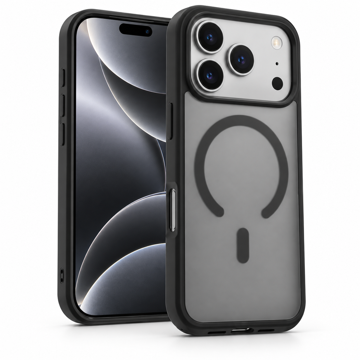 For Apple iPhone 18 Pro Case Magsafe Wireless Charging Compatible – Smoky Clear Shockproof Protective Cover – Black