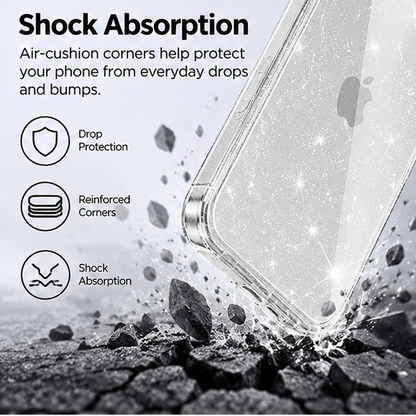 For iPhone 18 Pro Case Hard Clear Glitter Case