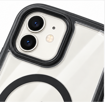 For iPhone 11 Magsafe Black Transparent Case