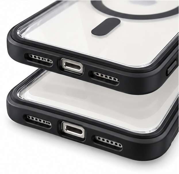 For iPhone 11 Magsafe Black Transparent Case