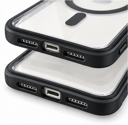For iPhone 11 Magsafe Black Transparent Case
