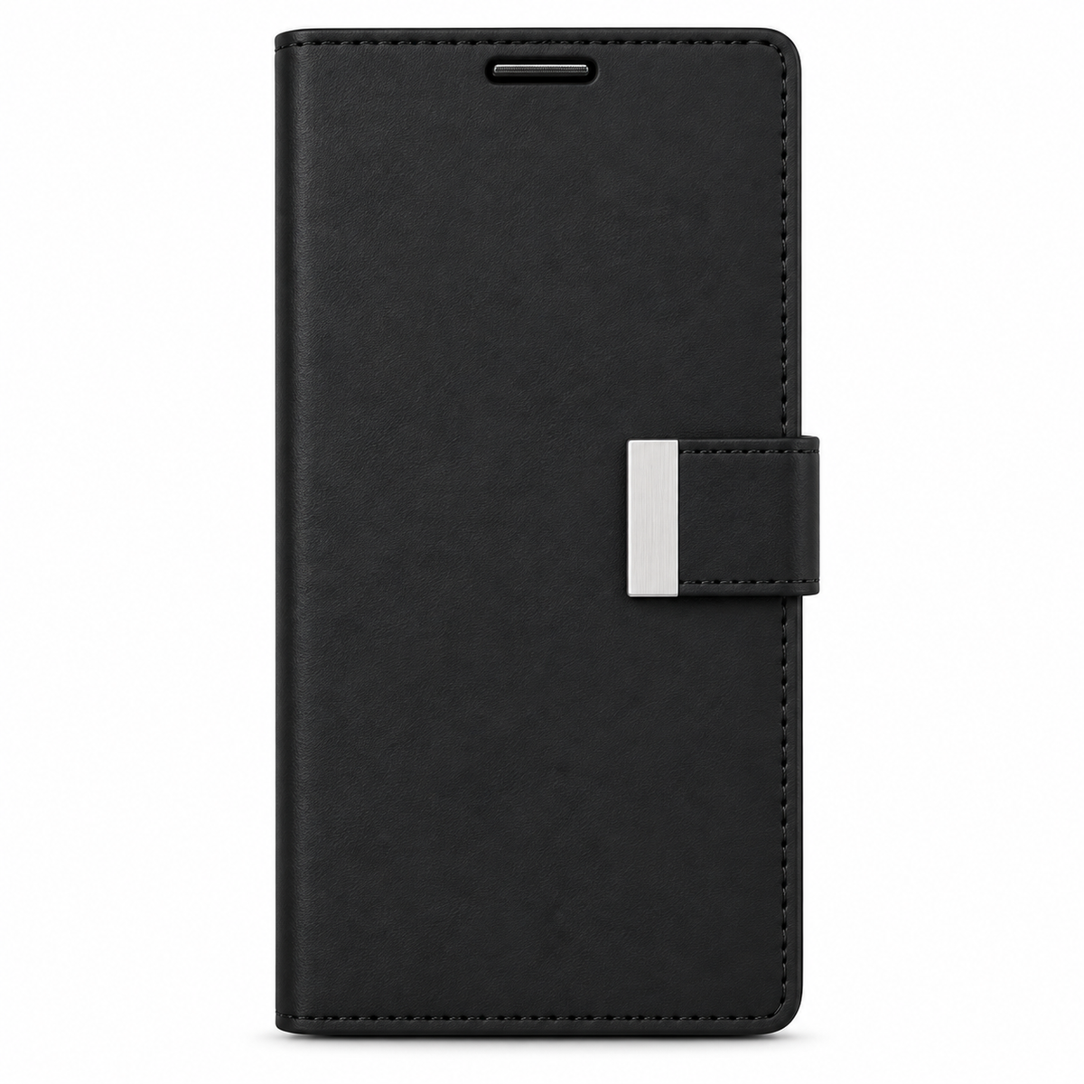 For Samsung Galaxy S25 Dual-Layer Wallet Case – Black Folio Cover with Card Slots