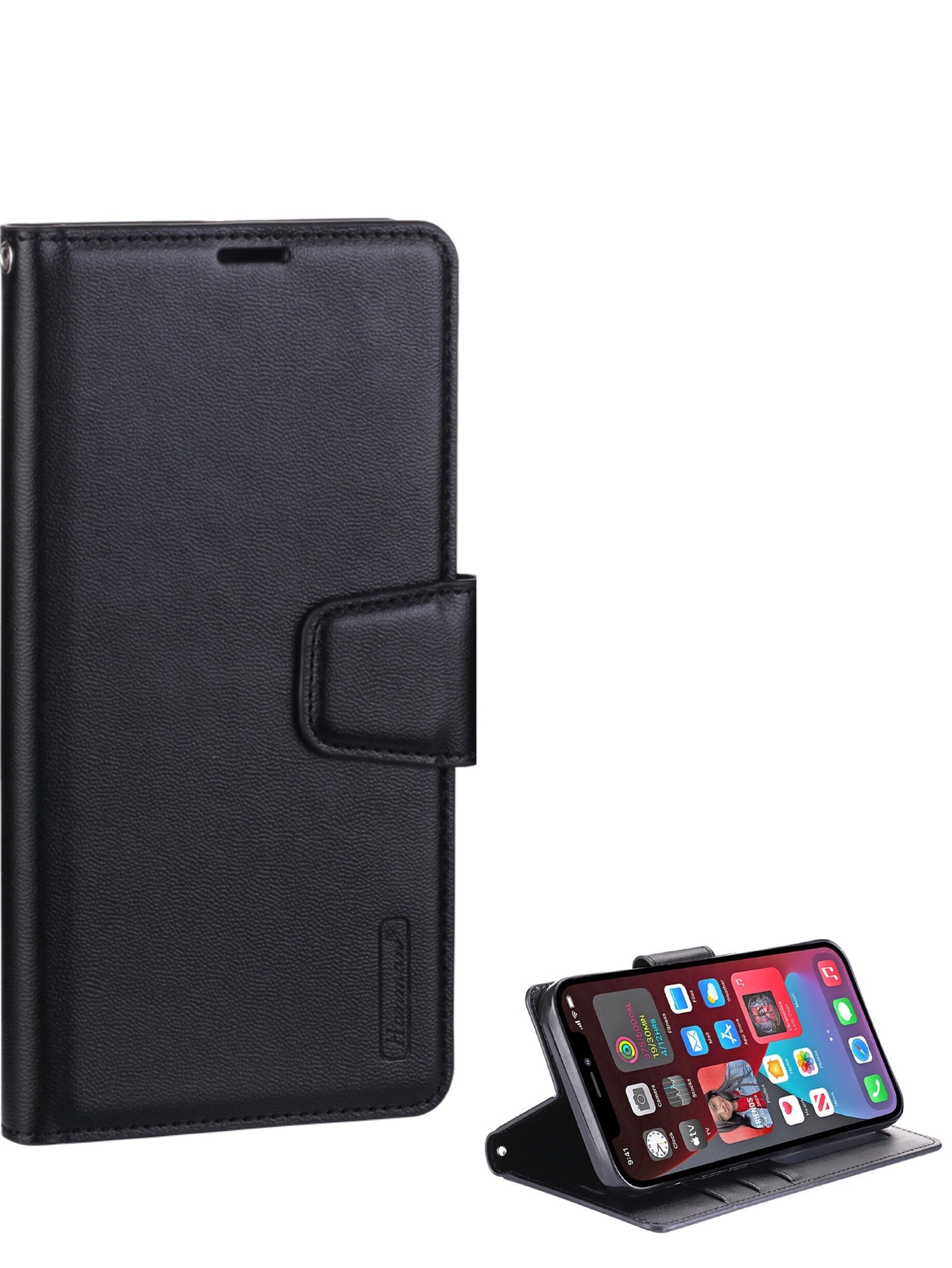 For iPhone 16 Plus Wallet Case Black Colour Flip Cover