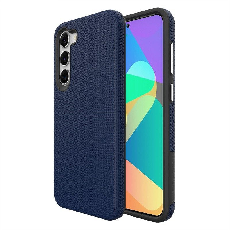 For Samsung Galaxy S24 FE Shockproof  Rugged Navy Blue Case + 2 x Screen Protector